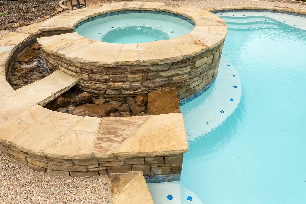 Resort pool build in North Texas