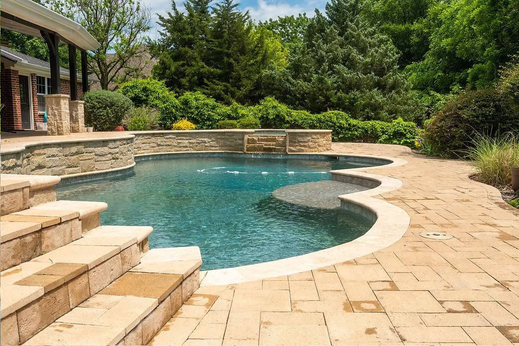 Pool with slide in McKinney TX