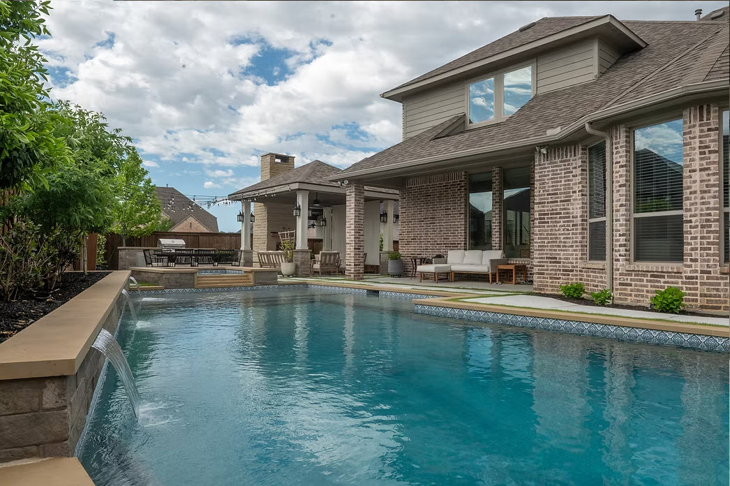 Pool landscaping in North Texas