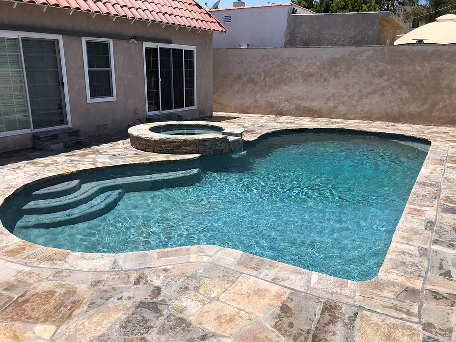 Concrete pool build in North Texas
