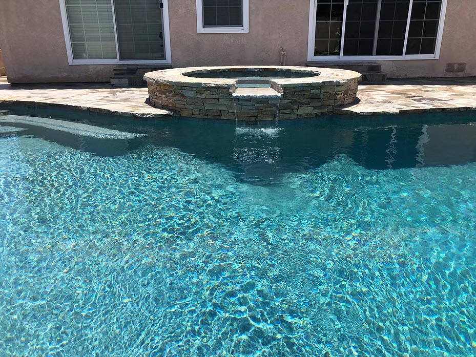 Backyard pool complete in McKinney TX